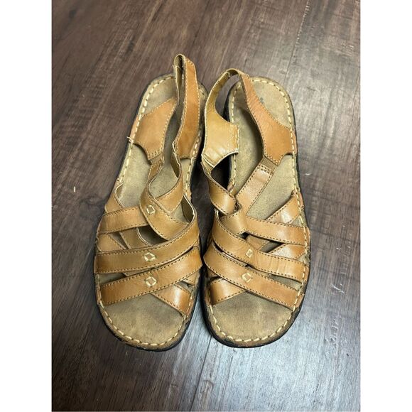 NATURALIZER CRAFT Brown Leather Slingback Sandals Shoes, Sz 6 - Picture 6 of 6